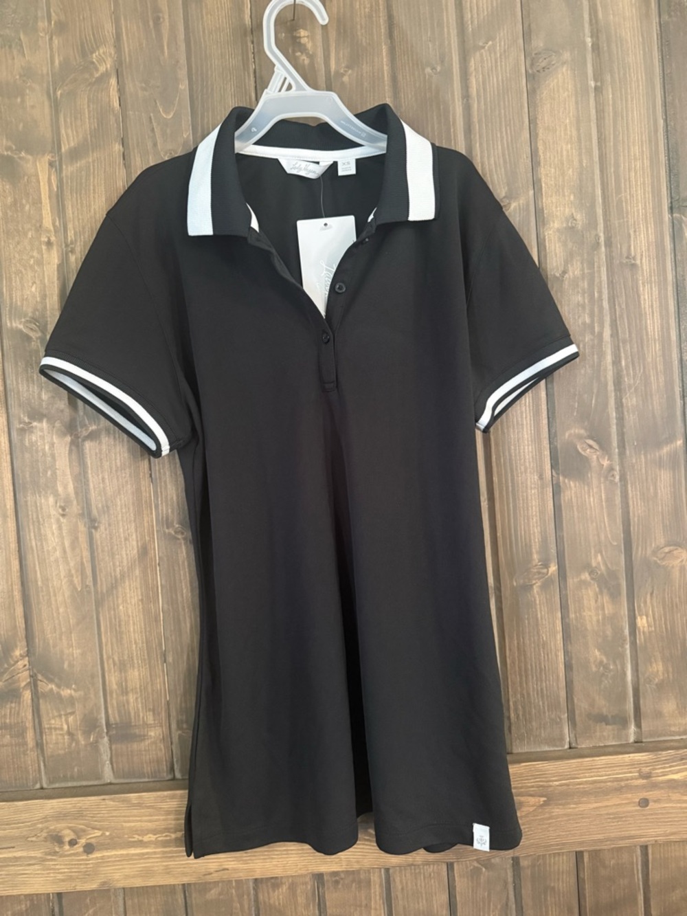 Lady Hagen Black Polo Tunic with White Trim